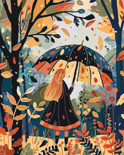 Charger l&#39;image dans la galerie, Peinture par numéros Figured&#39;Art Femme et parapluie en Automne