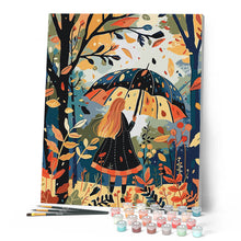Charger l'image dans la galerie, Femme et parapluie en Automne