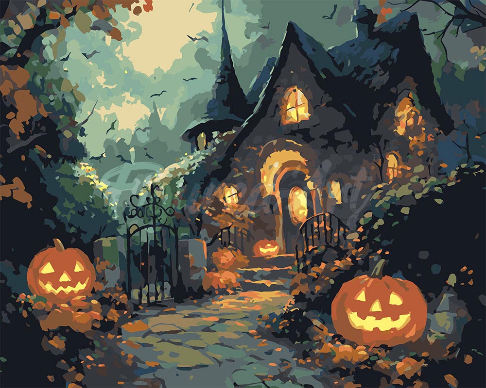 Peinture par numéros Figured'Art La maison hantée d'Halloween