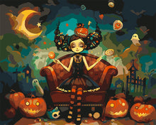 Charger l&#39;image dans la galerie, Peinture par numéros Figured&#39;Art Princesse des bonbons d&#39;Halloween