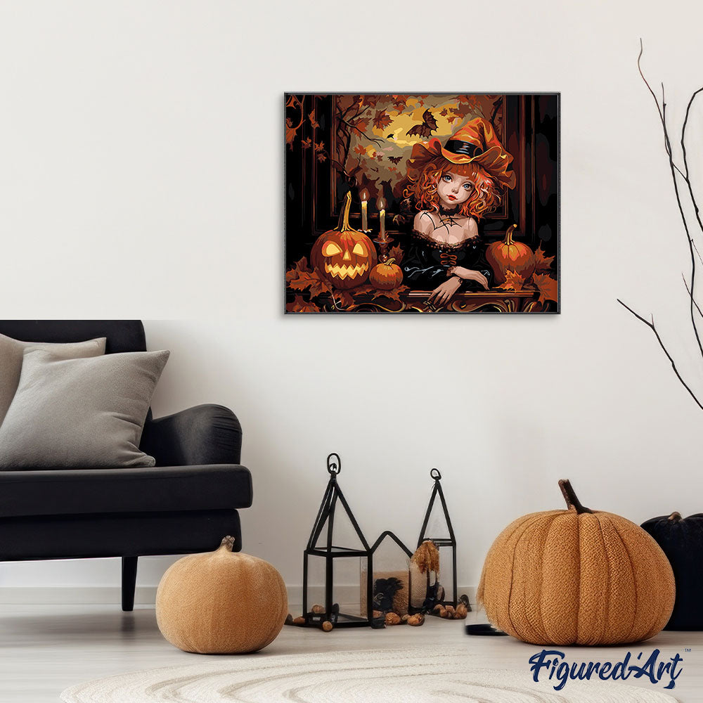 Acheter Affiche et impression sur toile représentant un corbeau, une sorcière ou un fantôme d'Halloween, style gothique et sombre, décoration murale pour la maison, sans cadre