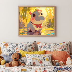 Bébé Hippopotame heureux