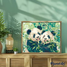 Charger l'image dans la galerie, Pandas mangeant du Bambou