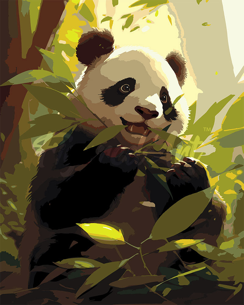 Peinture par numéros Figured'Art Panda Grignotant