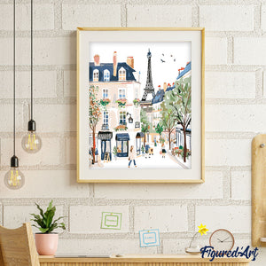 Aquarelle Rue de Paris