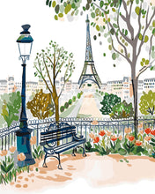 Charger l&#39;image dans la galerie, Peinture par numéros Figured&#39;Art Aquarelle Jardin de Paris