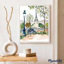 Charger l&#39;image dans la galerie, Aquarelle Jardin de Paris