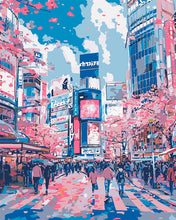 Charger l&#39;image dans la galerie, Peinture par numéros Figured&#39;Art Fleurs de cerisier de Shibuya
