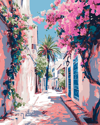 Peinture par numéros Figured'Art Ruelle fleurie