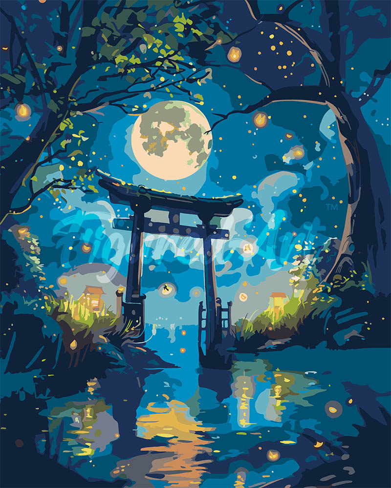 Peinture par numéros - Lune - Jardin entouré de vignes et de fleurs - Kit de peinture acrylique avec pinceaux - Peinture à l'huile - Pour enfants et adultes - Décoration murale Peinture par numéros - Lune - Jardin entouré de vignes et de fleurs - Kit de peinture acrylique avec pinceaux - Peinture à l'huile - Pour enfants et adultes - Décoration murale