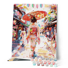 Charger l'image dans la galerie, Femme en Yukata dans une Rue animée