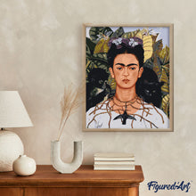Charger l&#39;image dans la galerie, Frida - Autoportrait au collier d&#39;épines et colibri