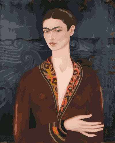 Peinture par numéros Figured'Art Frida - Autoportrait en robe de velours