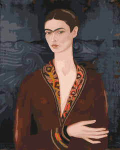 Peinture par numéros Figured'Art Frida - Autoportrait en robe de velours