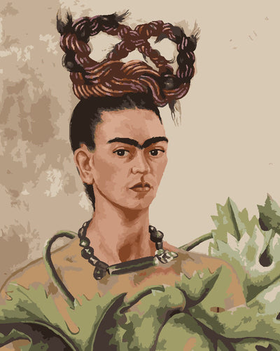Peinture par numéros Figured'Art Frida - Autoportrait avec tresse