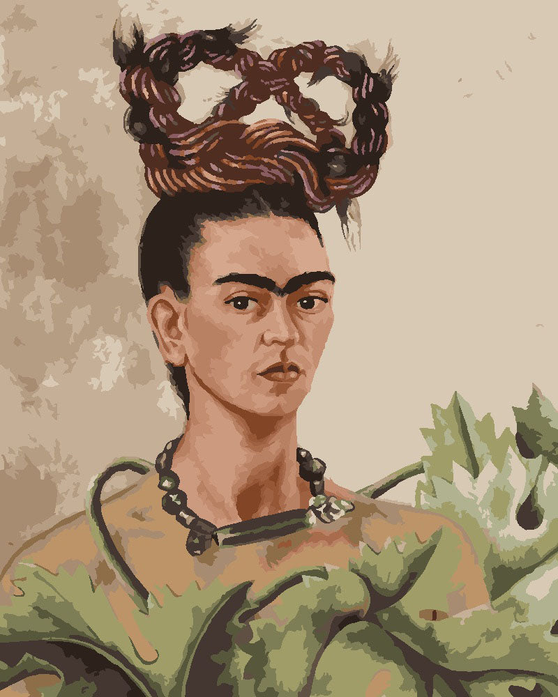 Peinture par numéros Figured'Art Frida - Autoportrait avec tresse