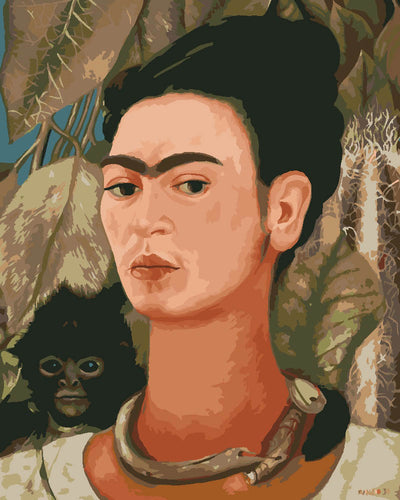 Peinture par numéros Figured'Art Frida - Autoportrait au singe 1938