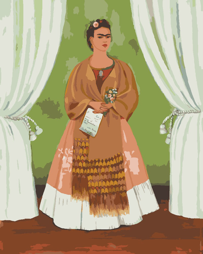 Peinture par numéros Figured'Art Frida - Autoportrait dédié à Léon Trotsky