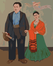 Charger l&#39;image dans la galerie, Peinture par numéros Figured&#39;Art Frida - Frida et Diego Rivera