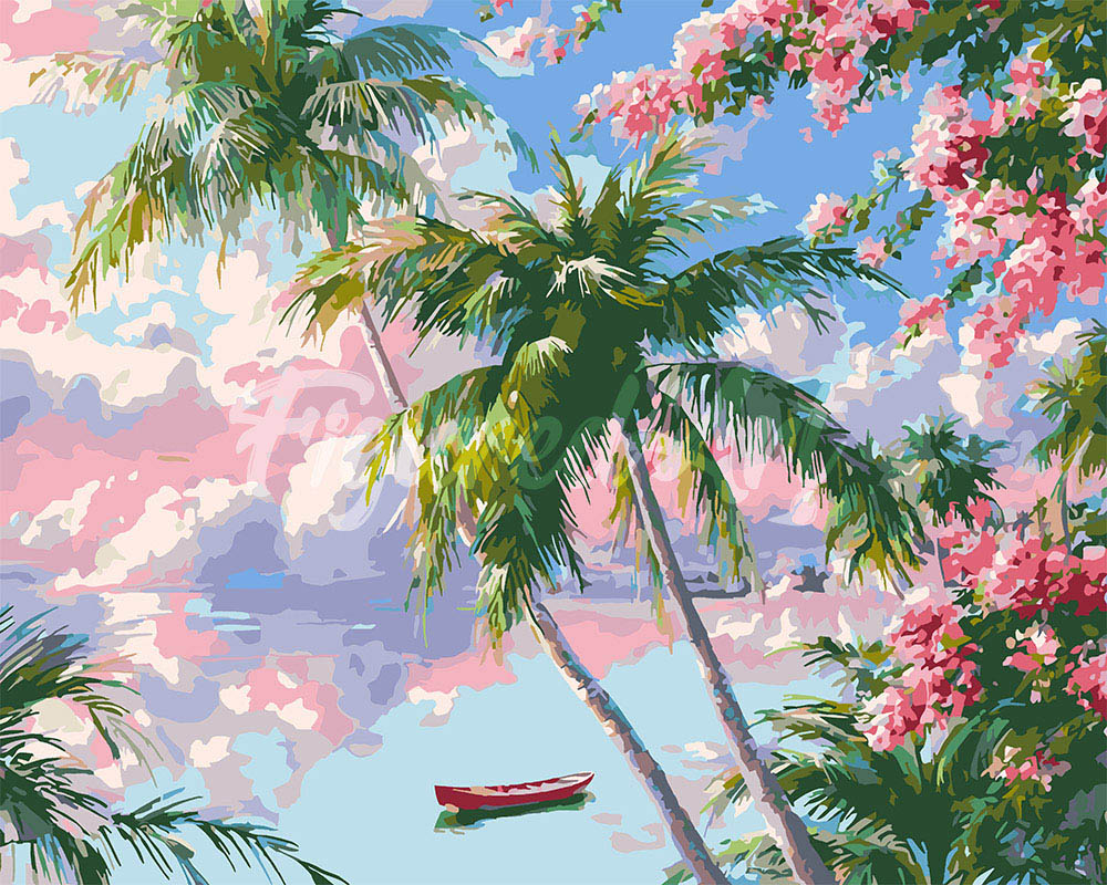 Peinture par numéros Figured'Art Lagon de Rêve Tropical