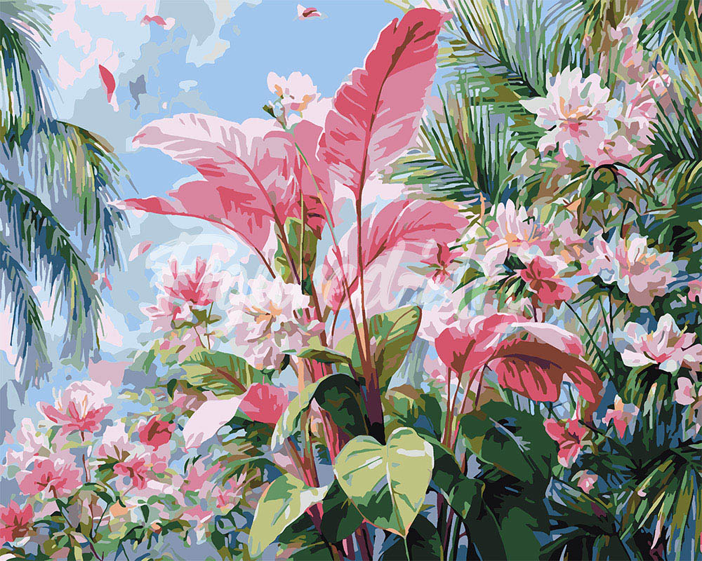 Peinture par numéros Figured'Art Floraison rose tropicale