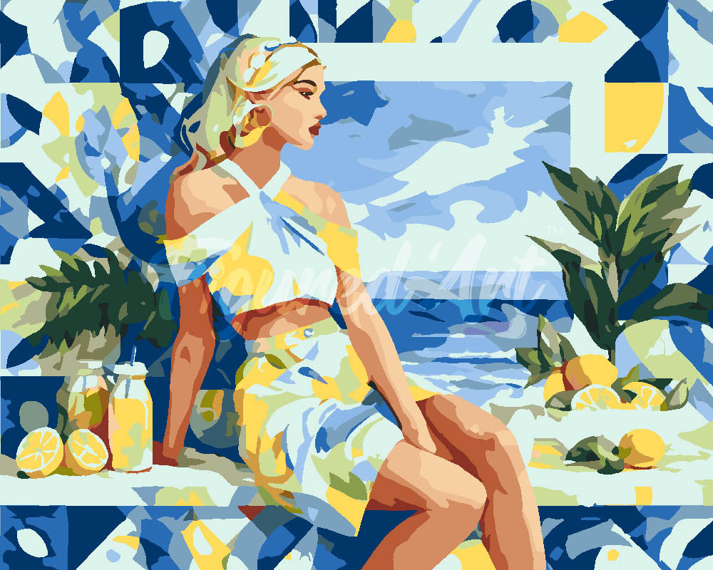 Peinture par numéros Figured'Art Femme aux citrons