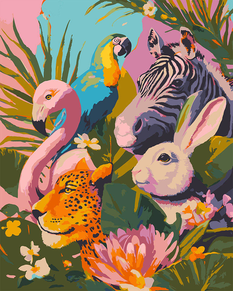 Peinture par numéros Figured'Art Amis de la jungle