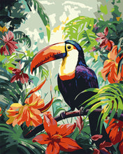 Charger l&#39;image dans la galerie, Peinture par numéros Figured&#39;Art Toucan dans la jungle