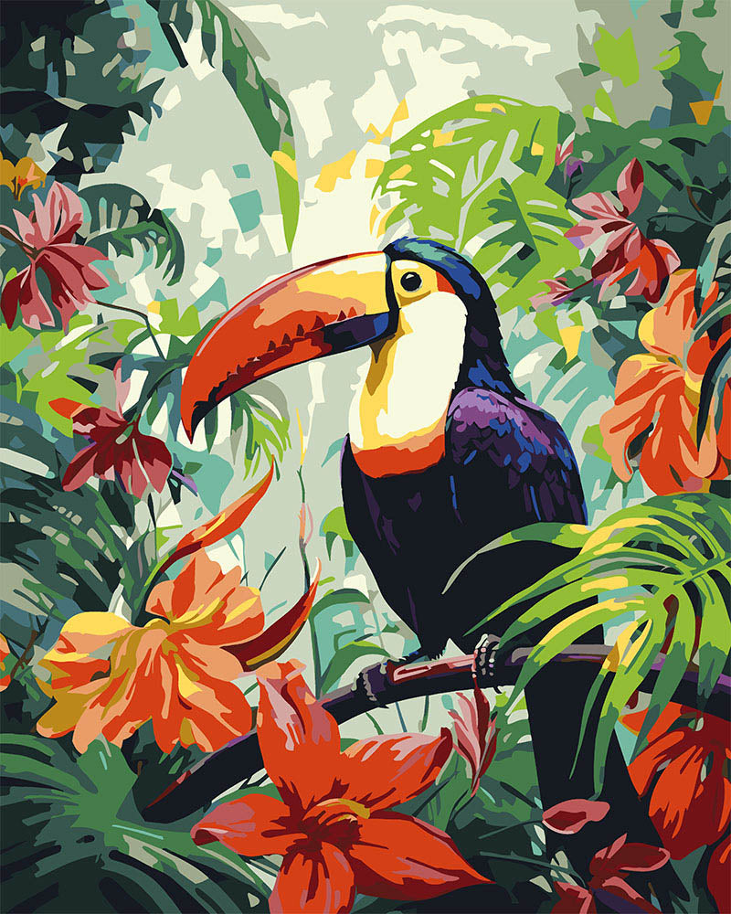 Peinture par numéros Figured'Art Toucan dans la jungle