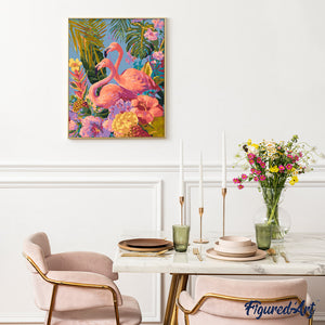 Flamants roses jumeaux