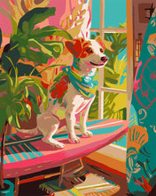 Charger l&#39;image dans la galerie, Peinture par numéros Figured&#39;Art Chien amateur de surf