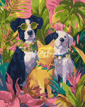 Charger l&#39;image dans la galerie, Peinture par numéros Figured&#39;Art Trio d&#39;animaux sous les tropiques