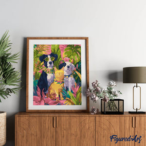 Trio d'animaux sous les tropiques