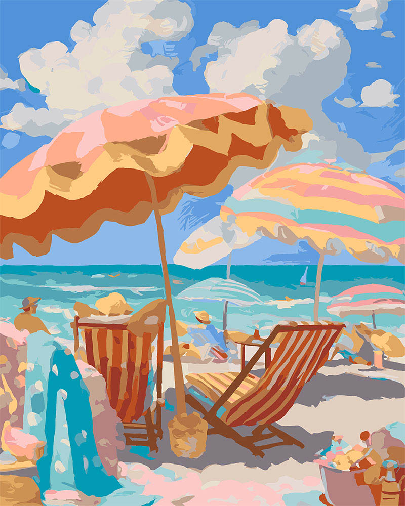 Peinture par numéros Figured'Art Plage pastel