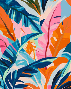 Peinture par numéros Figured'Art Feuilles de bananier colorées