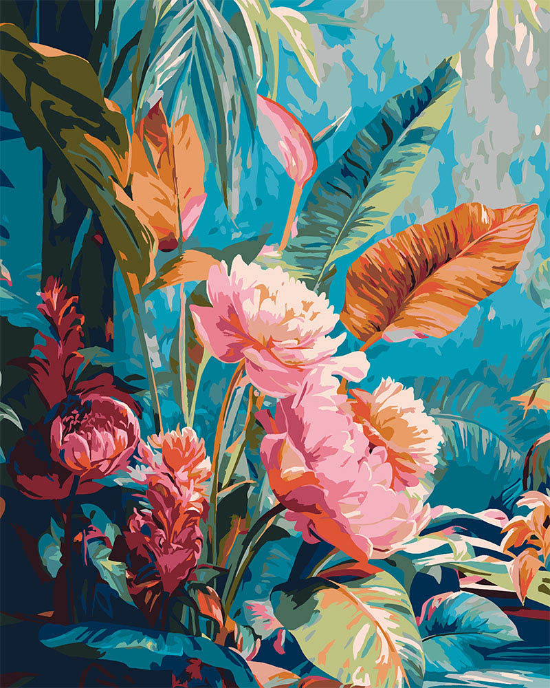 Peinture par numéros Figured'Art Fleurs de la jungle