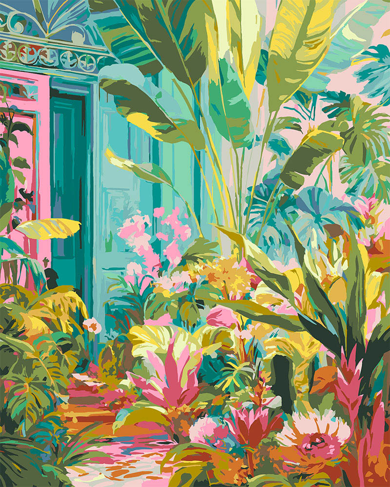 Peinture par numéros Figured'Art Porte tropicale