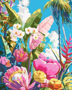 Peinture par numéros Figured'Art Jardin tropical coloré
