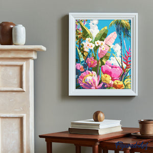 Jardin tropical coloré