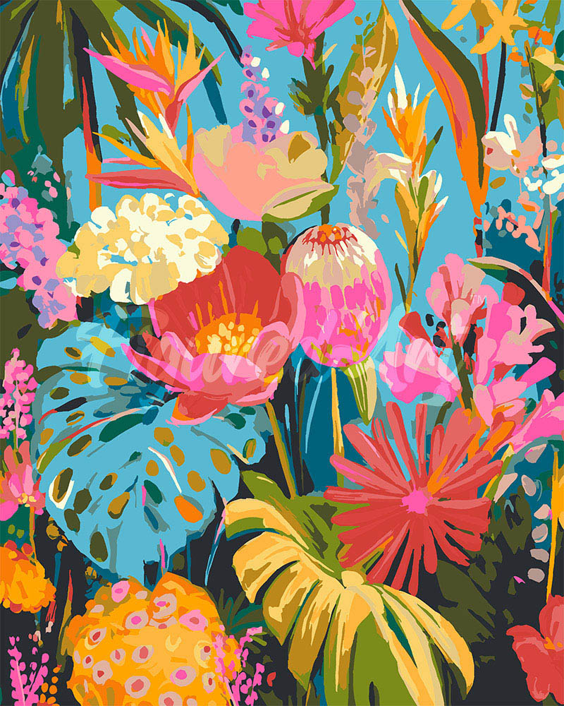 Peinture par numéros Figured'Art Jardin tropical éclatant