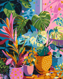 Peinture par numéros Figured'Art Plantes d'Intérieur dans un Coin