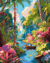 Charger l&#39;image dans la galerie, Peinture par numéros Figured&#39;Art Voyage tropical en bateau
