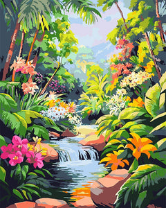 Peinture par numéros Figured'Art Cascade tropicale