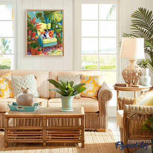 Plantes tropicales et Chien