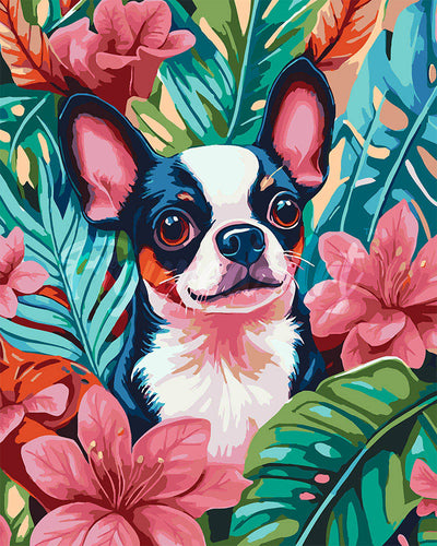 Peinture par numéros Figured'Art Chiot tropical