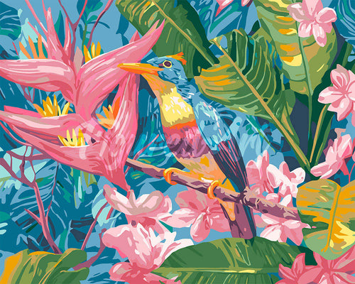 Peinture par numéros Figured'Art Oiseau de la jungle tropicale