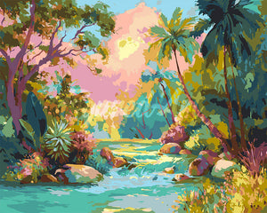 Peinture par numéros Figured'Art Ruisseau tropical