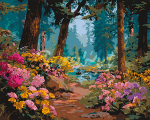 Peinture par numéros Figured'Art Ruisseau aux Fleurs Sauvages