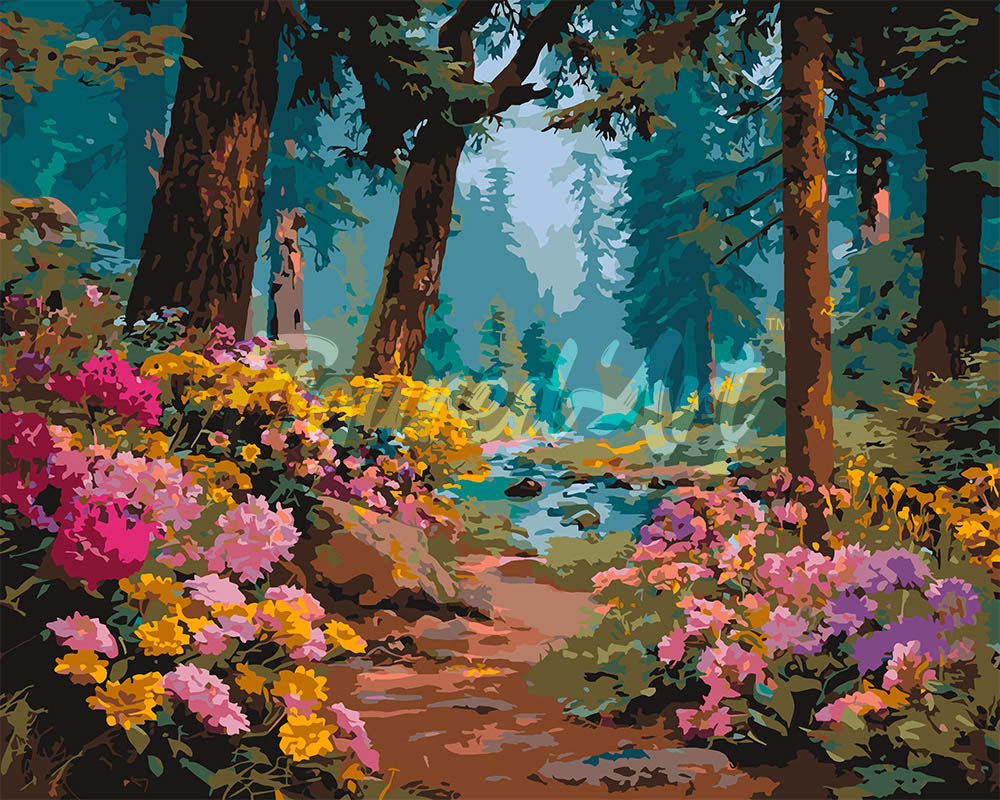 Peinture par numéros Figured'Art Ruisseau aux Fleurs Sauvages