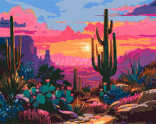 Charger l&#39;image dans la galerie, Peinture par numéros Figured&#39;Art Paysage Désertique Coloré